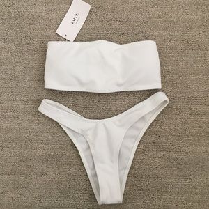 White Ribbed Bikini